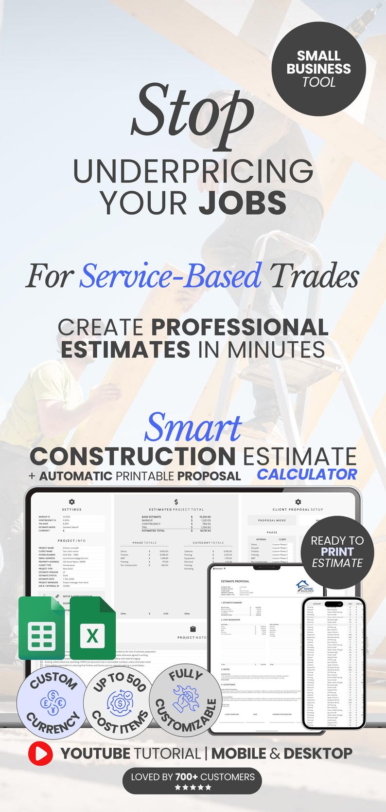 Construction Estimate Template Excel Contractor Estimate Spreadsheet Construction Bid Template Google Sheets Construction Tracker Printable