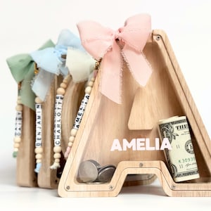 Personalized Letter Piggy Bank For Kids Keychain Letter Keepsake For Baby Girl