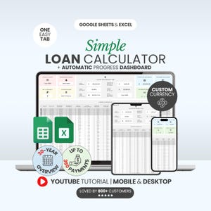 Loan Tracker Spreadsheet Excel Finance Budget Dashboard Debt Payment Calculator Spreadsheet Mortgage Tracking Interest Calculation Tool