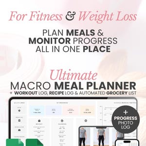 Macro Meal Planner Google Sheets Calorie Calculator Macro Tracker Weight Loss Tracker Grocery List Template Recipe Journal Calorie Deficit image 16