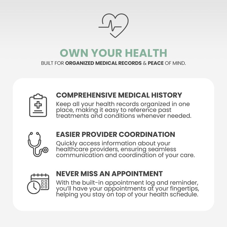 Digital Medical Organizer Doctor Appointment Tracker Medication Log Doctor Visit Record Template Family Medical History Wellness Tracker image 2