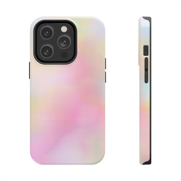 Rainbow Aura Gradient #41 Petal Serenity Light Pink Yellow Baby Blue Ombre Pastel Abstract Blur Tie Dye iphone Case - Tough Phone Cases