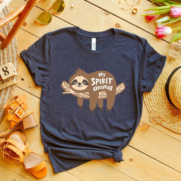 Sloth - My Spirit Animal T-Shirt Da Donna Grigia A Maniche Corte - Foto 10