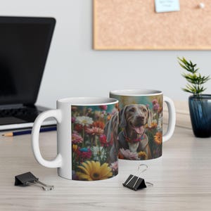 Weimaraner Mug for Dog Lovers, Elegant Coffee Cup Gift for Weimaraner Moms, Weim Owner Drinkware for Silver Ghost Fans