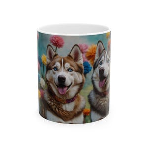 Siberian Husky Mug, Funny Dog Mom Coffee Cup, Vocal Dog Breed Gift, Husky Lover Morning Mug, Wolf Dog Owner Gift Idea