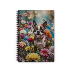 Boston Terrier Spiral Notebook, Cute Boston Dog Spiral Journal, Boston Terrier Gift for Dog Lovers, Boston Stationery, Boston Dog Notebook