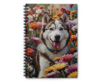 Siberian Husky Spiral Notebook, Funny Dog Mom Journal, Vocal Dog Breed Writing Book, Husky Lover Stationery Gift