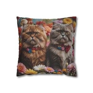 Persian Cat Pillow, All Over Print Cat Throw Pillow for Persian Cat Lovers, Cat Mom Gift, Persian Cat Lover Gift