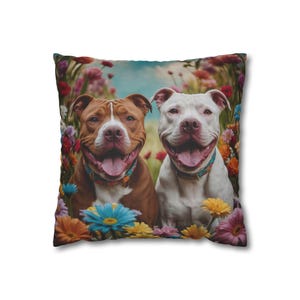 Pit Bull Throw Pillow, Built for Pittie Snuggles, All Over Print Dog Throw Pillow for Pitbull Lovers