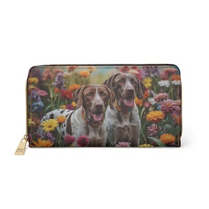 German Shorthaired Pointer Wallet, GSP Dog Mom Gift, Hunting Dog Zip Purse, Energetic Dog Lover Accessory, Working Breed Pet Gift