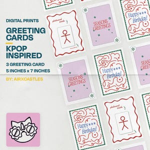 Kpop Inspired Greeting Cards | Notecard, Seasons Greetings, Happy Birthday, Photocard [digital downloand]