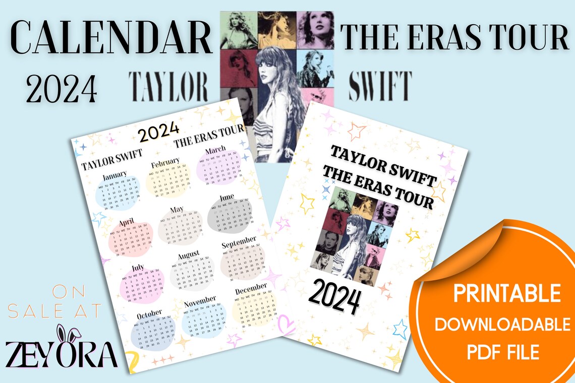 Taylor Swift Taylor Swift Calendar Digital Calendar Digital Etsy