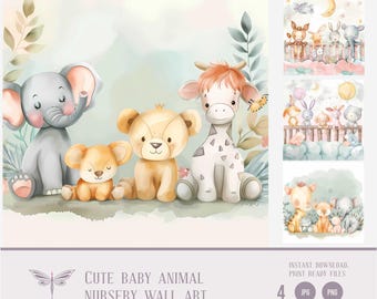 Stampe di animali carini per la cameretta dei bambini, decorazioni per la cameretta dei bambini, decorazioni per la cameretta dei bambini, stampe di animali carini per la cameretta dei bambini, poster per la sala giochi