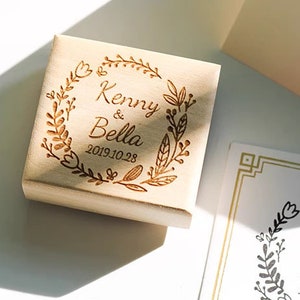 Gepersonaliseerde paar namen stempel-Aangepaste bruidspaar namen & datum stempel blok-huwelijksuitnodiging briefpapier cadeau benodigdheden