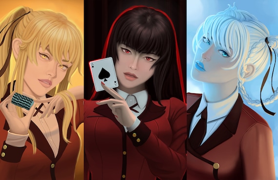 Anime Kakegurui Twin Momobami Kirari Meari Saotome Jabami Yumeko