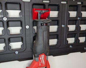 Packout wall mount bracket for Milwaukee Sawzall - for organization and secure storage