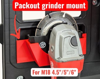 Heavy Duty Milwaukee M18 Grinder Mount for Packout Wall Panel – 4.5”/5" & 6” Options