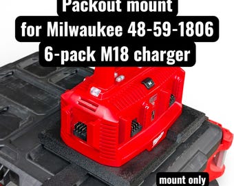 Packout mount for Milwaukee 48-59-1806 M18 Sequential 6 Port Charger