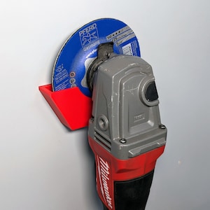 4.5&quot; or 5&quot; angle grinder wall mount - for grinders with no guard - Milwaukee M18 Fuel and others - for organization and secure storage