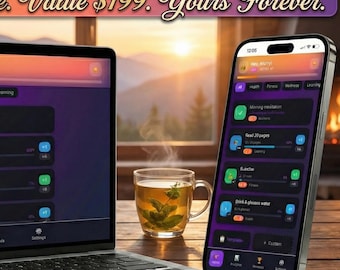 Aplicación de seguimiento de hábitos / Compra única / Planificador para portátil y teléfono