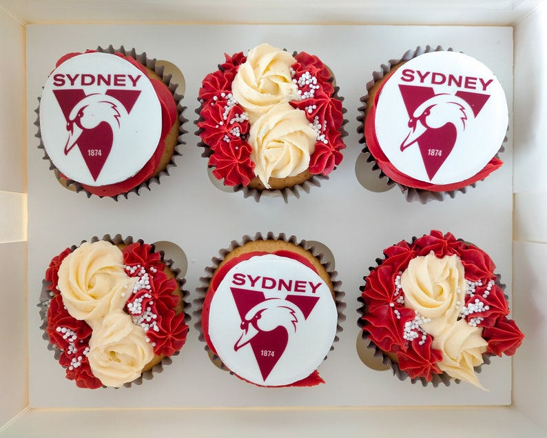 AFL Edible Image Cupcake Toppers Etsy Australia
