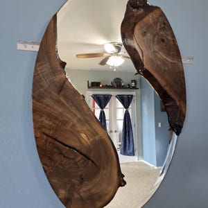 Oval Walnut Mirror