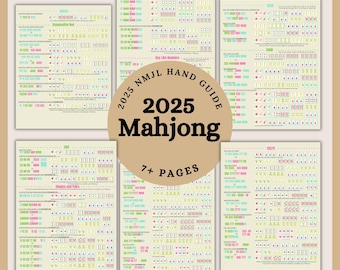 Mahjong 2025 Printable Cheat Sheet, NMJL Card 2025 Hands Guide, Beginner-Friendly Mahjong Help, American Mahjong Reference, Mahjong Lovers
