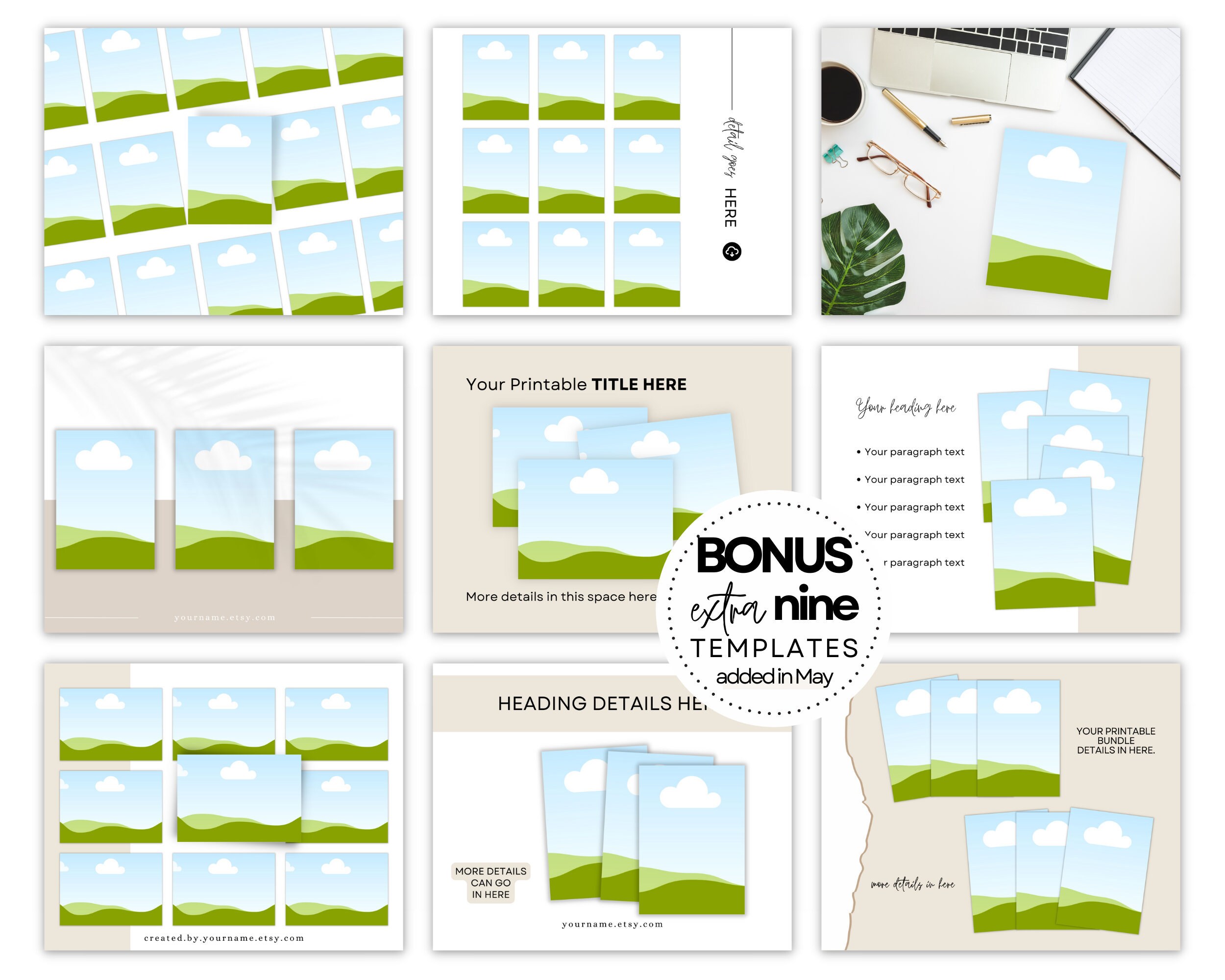 Mockups for Printables Sold on ETSY Canva Mockup Templates - Etsy