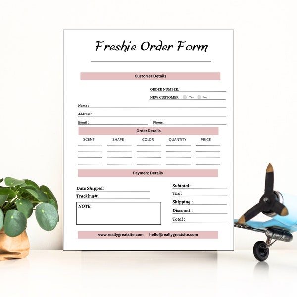 Freshie Order Form, Printable Order Form, Small Business Order Form, Freshie Printable, Order Form, Digital Download Instant Printable