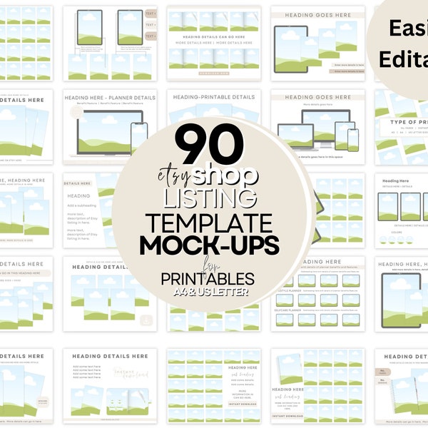 Mockups for Printables Etsy