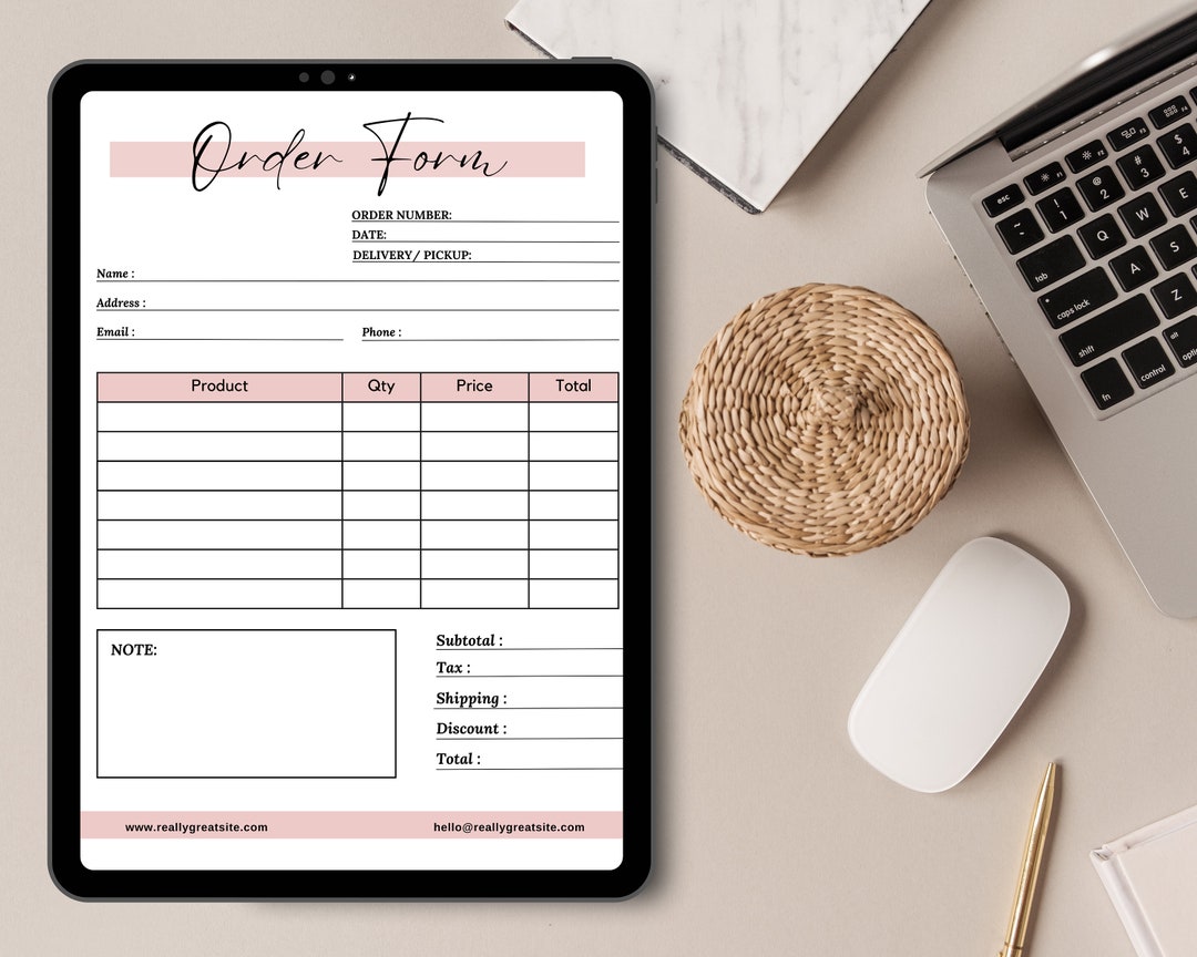 Editable Order Form Template Modern Order Form Small - Etsy UK