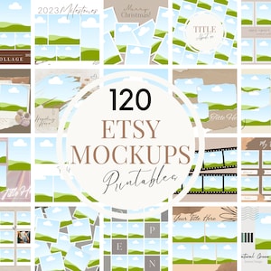 Mockups for Printables sold on ETSY, Canva mockup templates, Esilly Drag and Drop MOCKUPS, Printables bundle mockup