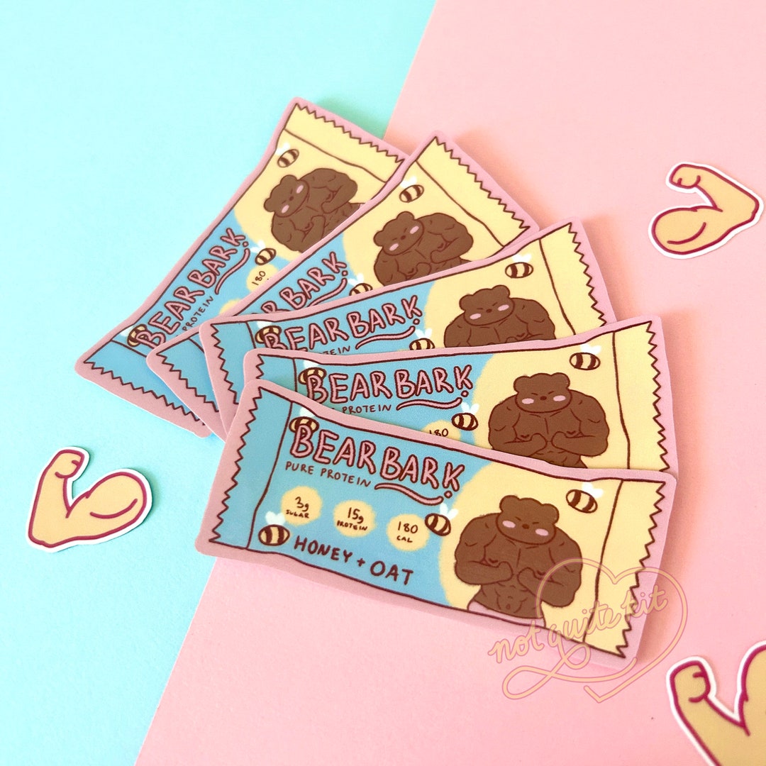 Sticker Bear Bark Protein Bar - Etsy