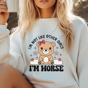 Cure Bear Sweatshirt, Cute Bear Jumper, Cozy Fleece Pullover, Unisex Shirt, Gift for Animal Lovers, Winter Apparel, Trendy Top Family Gift