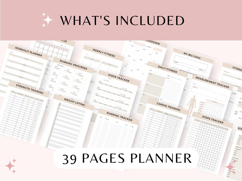 Fitness Planner, Weight Loss Tracker, Meal Planner, Fitness Journal, Wellness, Health Goal, Self