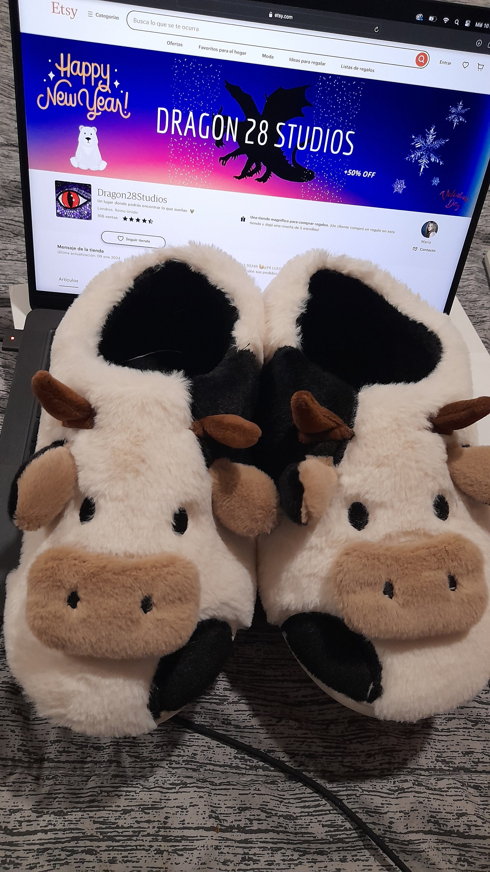 Cow Slippers, Milk Cow Slippers, Fluffy, Comfortable. Girls Fashion
