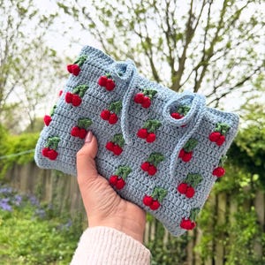 PDF Crochet Pattern - Cherry Book Sleeve Pouch