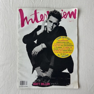 アート・デザイン・音楽 1991 INTERVIEW MAGAZINE MATT DILLON Matt Dillon Magazine - Etsy