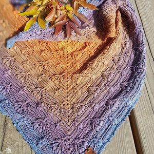 Cherry pattern, crochet shawl pattern, triangle shawl, graphic chart only, graphic diagram