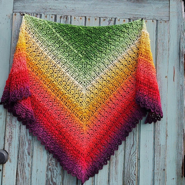 Wzór Chęchy, crochet shawl pattern, graphic chart only, schemat graficzny