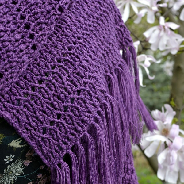 Wzór Szal Wisteria, Crochet shawl pattern, crochet pattern, graphic chart only, schemat graficzny