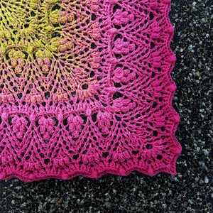 Patrón cuadrado de lirio de los valles, patrón de crochet, cuadrado de crochet, patrón de manta de crochet, cuadrado de crochet, manta de crochet, gráfico solo