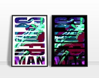 Spider-Man Print - Far from Home - 2 Colorways - Printable wall poster - Digital download - Print wall decor - Printable wall art