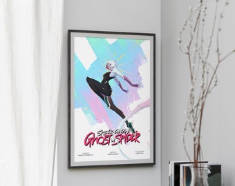 Spider-Gwen Print - Ghost Spider - Into the Spider-Verse - Printable wall art poster - Digital download - Print wall decor