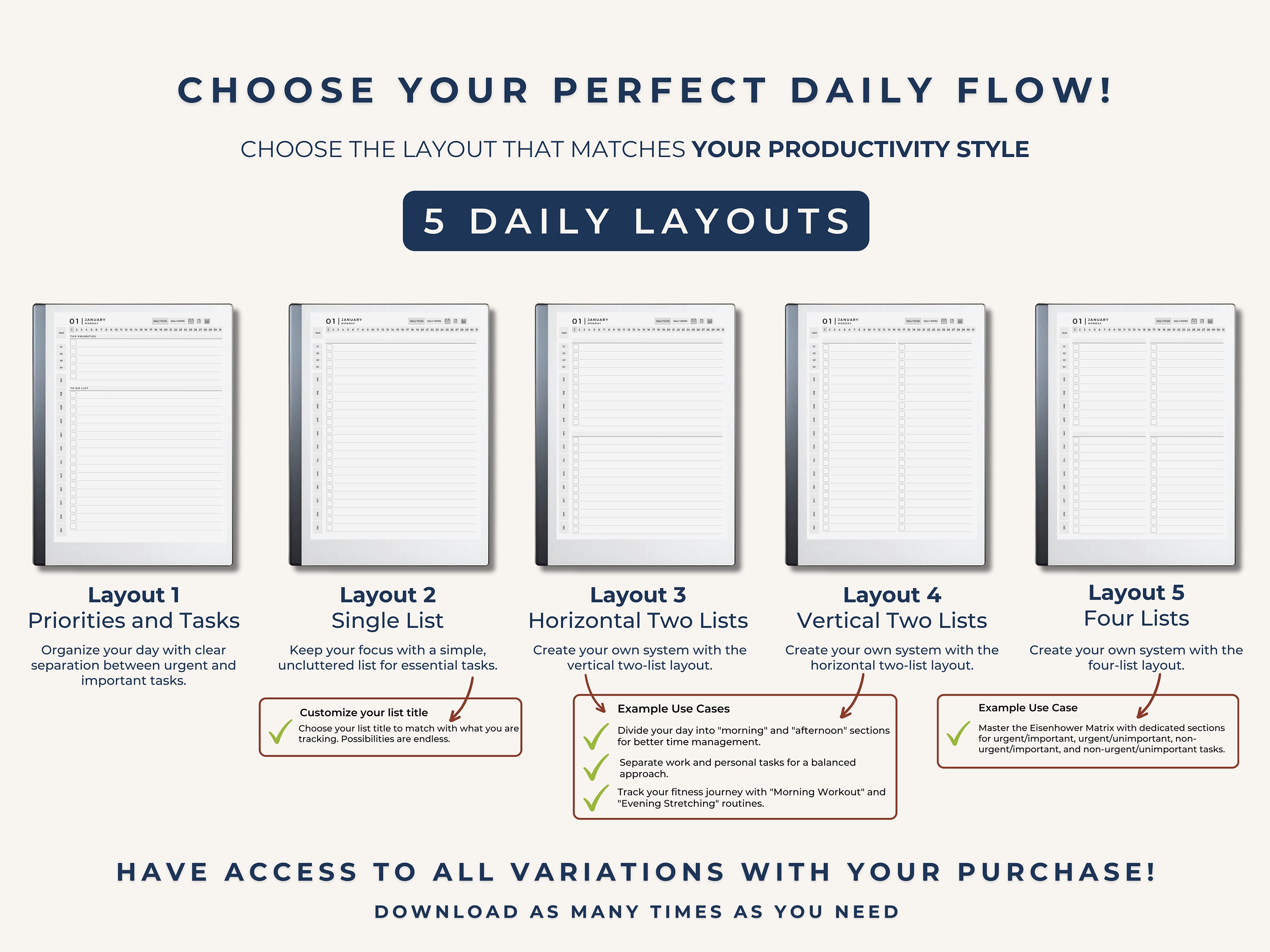Remarkable 2 to Do List Template 2024 2025 Daily Todo List, Tasks and