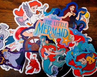 25 Little Mermaid Stickers: Glossy Vinyl Decals for Laptop, Water Bottle