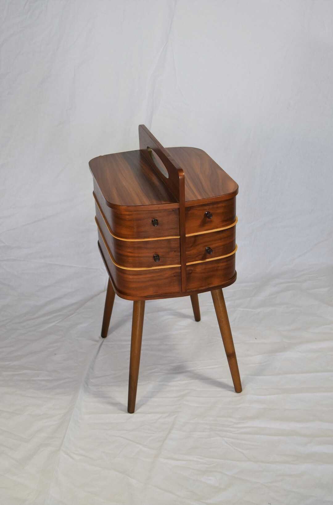 Sewing Box Sewing 50s 60s Teak VINTAGE Retro Danish Design Mid