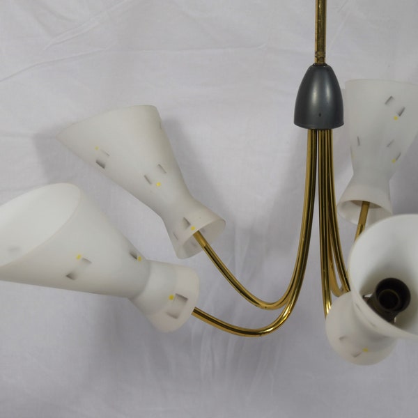 Glass bag lamp chandelier hanging lamp from the 50s Mid Century Modern