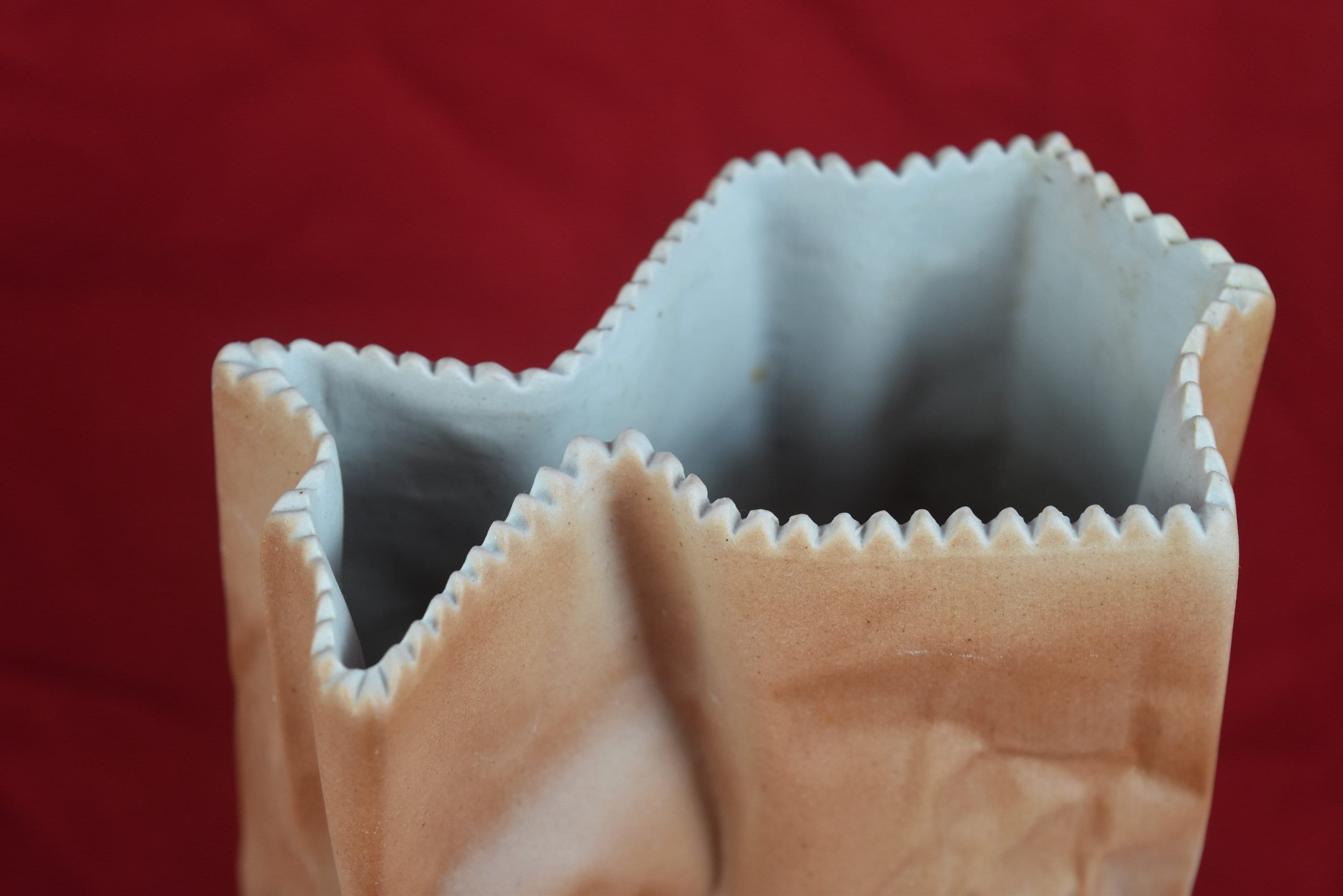 Rosenthal Ceramic Vase in Paper Bag Design 19 Cm Do Not Litter