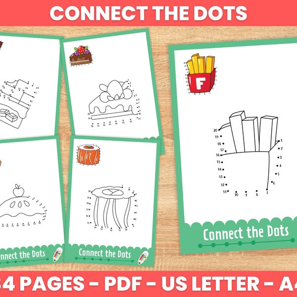 Connect the dots Game for Kids, Toddler Drawing Game, Dot to Dot Activity, Learning Binder, Preschool Activity